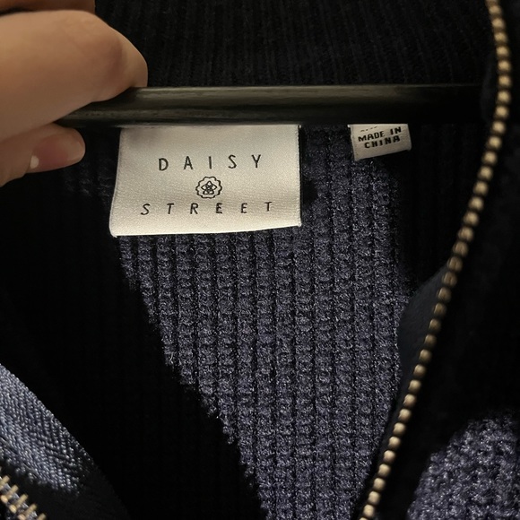 Navy Zipped Cardigan - Picture 2 of 5